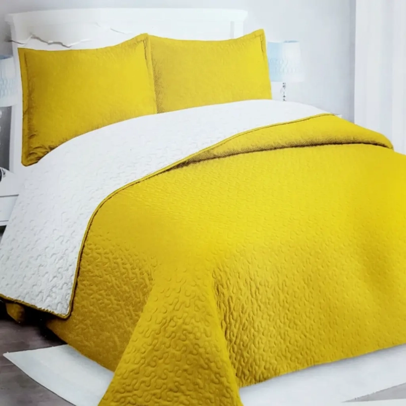 CUBRECAMA QUILT SHERPA 1.5 W.M G AMARILLO LISA - 3