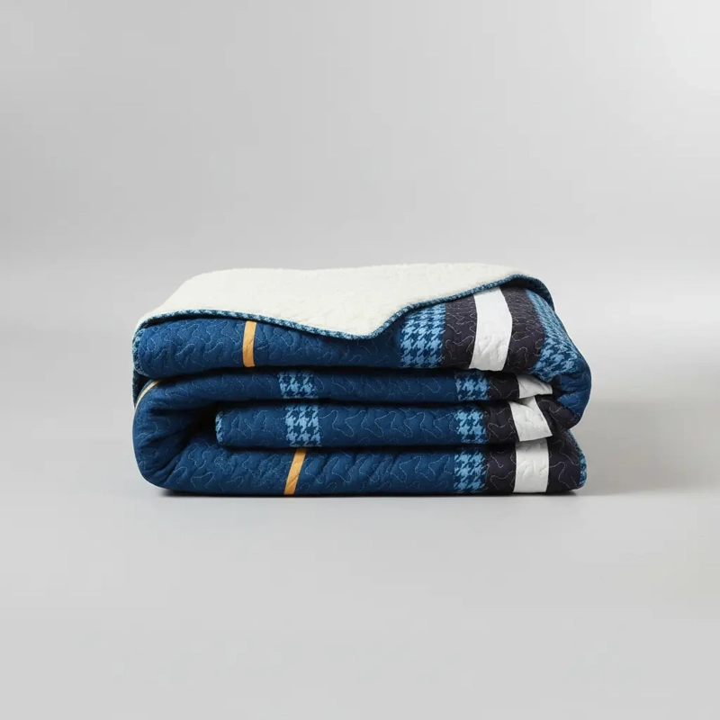 CUBRECAMA QUILT SHERPA 1.5 W.M G - AZUL RAYAS - 2