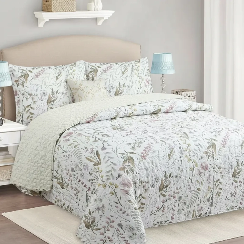 CUBRECAMA QUILT SHERPA 1.5 W.M G- AZUL CLARO DISEÑO. - 1