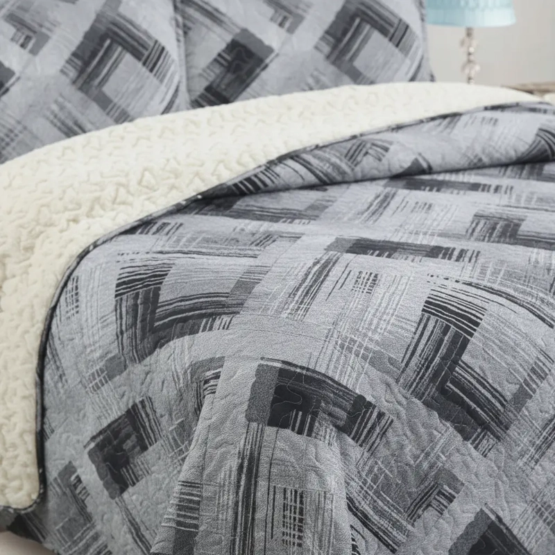 CUBRECAMA QUILT SHERPA 1.5 W.M G BLANCO DISEÑO - 3