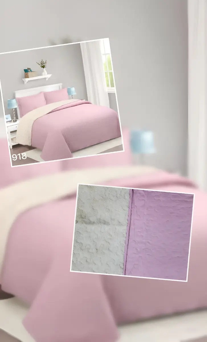 CUBRECAMA QUILT SHERPA 1.5  W.M G- CORAL CLARO LISA - 1