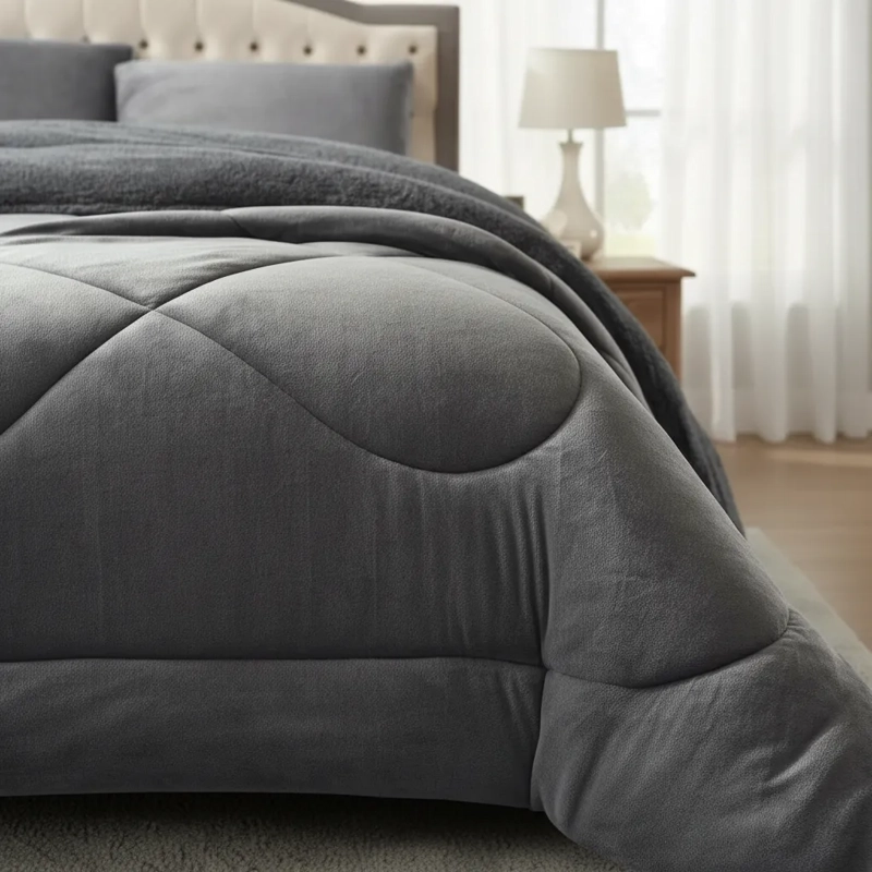 PLUMON PLUCH PARA COLCHON 1.5 PLAZAS SUAVE Y COMODA GRIS OSCURO LISO - 2