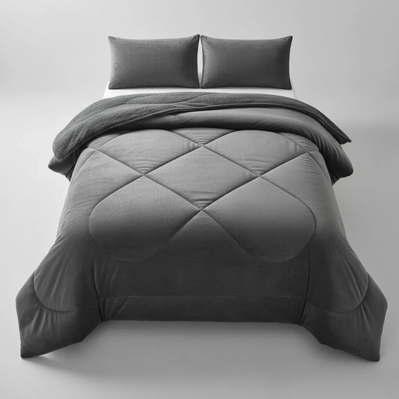 PLUMON PLUCH PARA COLCHON 1.5 PLAZAS SUAVE Y COMODA GRIS OSCURO LISO - 3