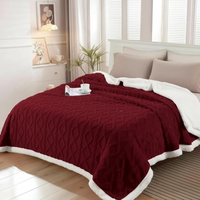FRAZADA W.MG TRENSADO 2 PLAZAS 230X200 CM LIGERA TRENSADO. 1.65 KG BORDO - 1
