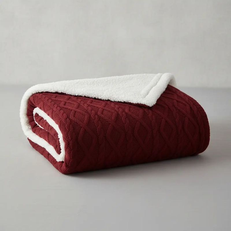 FRAZADA W.MG TRENSADO 2 PLAZAS 230X200 CM LIGERA TRENSADO. 1.65 KG BORDO - 3