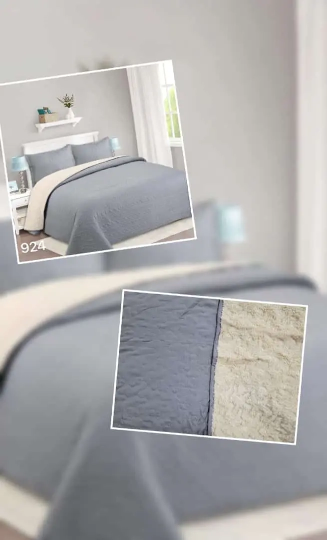 CUBRECAMA QUILT SHERPA 1.5 W.M G- GRIS LISO - 2