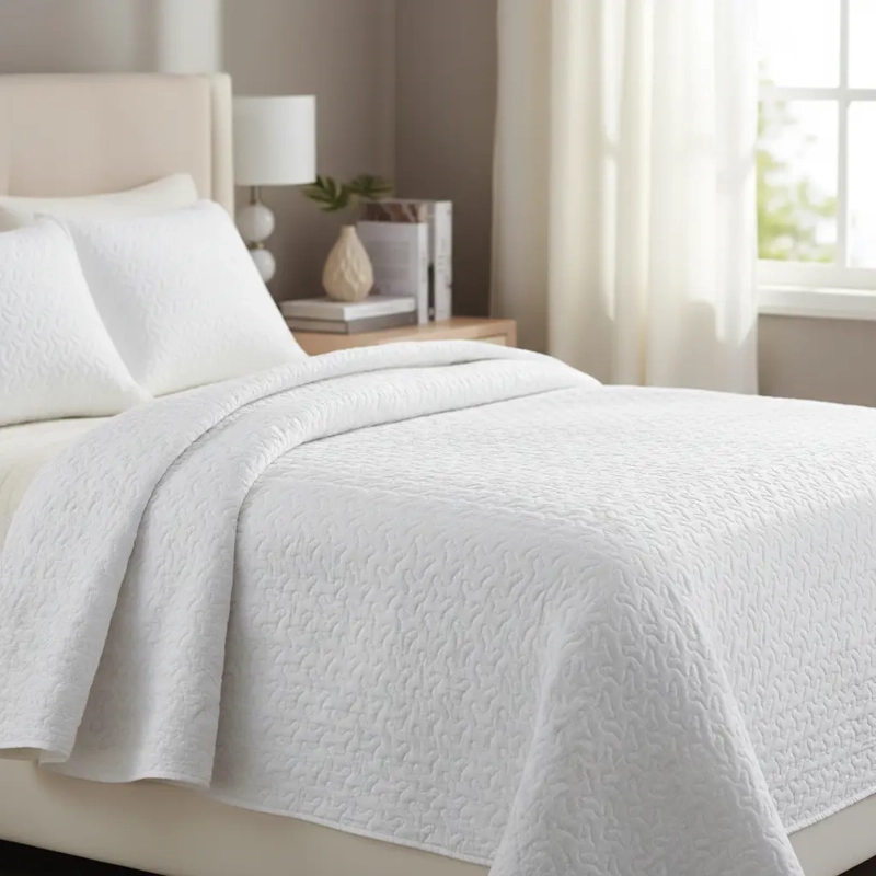 CUBRECAMA QUILT SHERPA 2PL W.M G - BLANCO LISO TEXTURIZADO LISO; TEXTURIZADO - 1