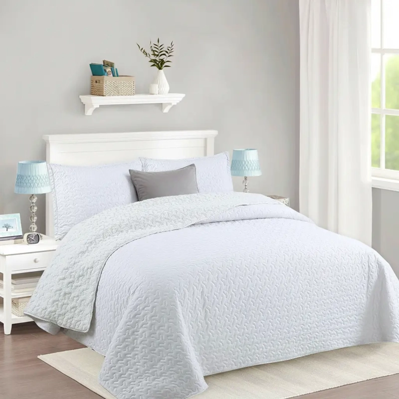 CUBRECAMA QUILT SHERPA 2PL W.M G - BLANCO LISO TEXTURIZADO LISO; TEXTURIZADO - 2