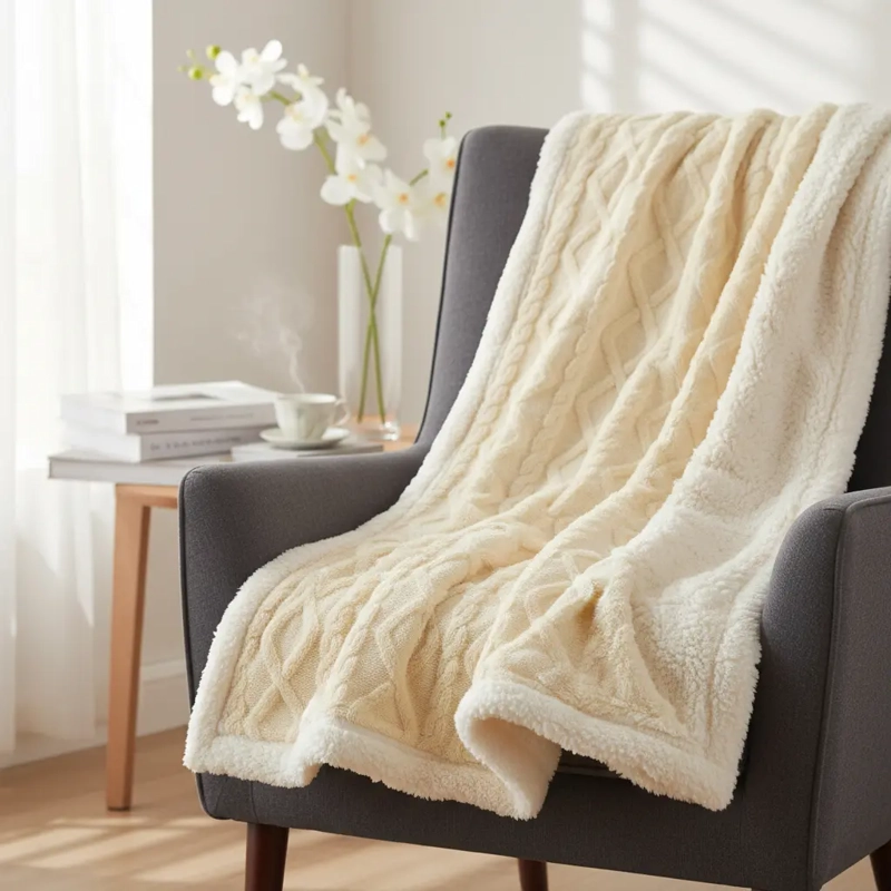 FRAZADA W.MG TRENSADO 2 PLAZAS 230X200 CM LIGERA TRENSADO. 1.65 KG BEIGE - 1