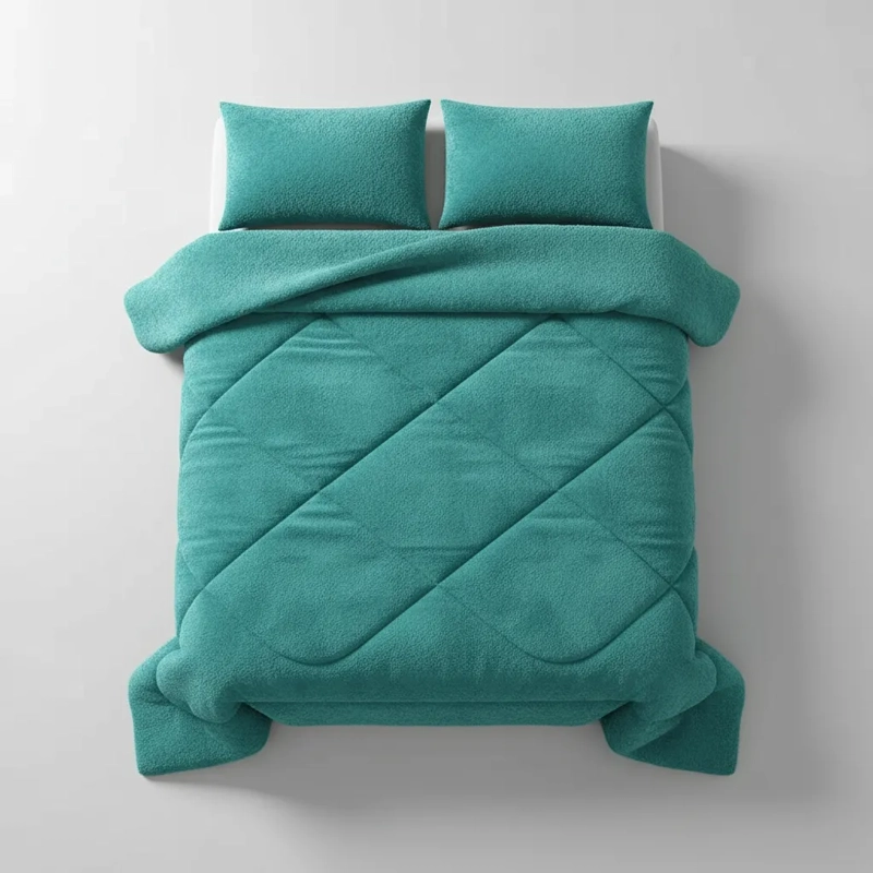 PLUMON PLUCH PARA COLCHON 1.5 PLAZAS SUAVE Y COMODA TURQUESA LISA - 3