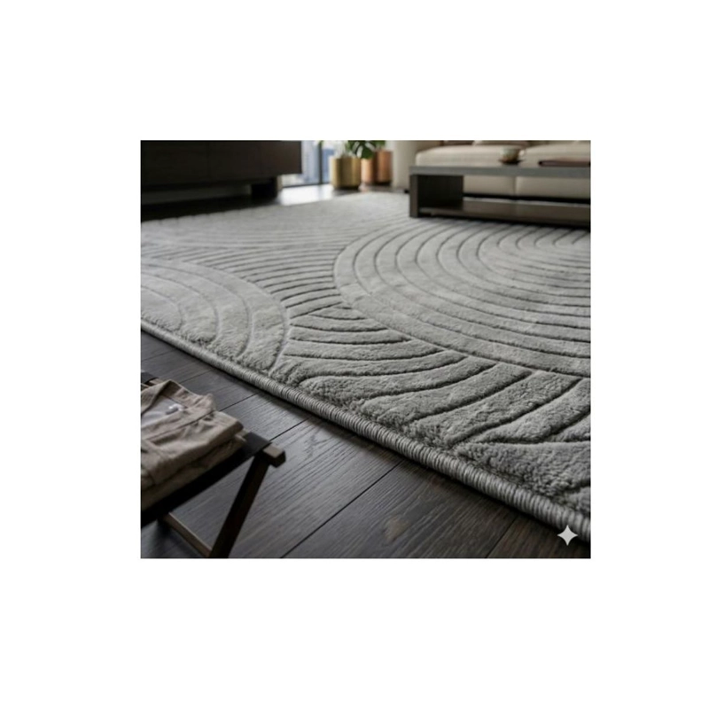 ALFOMBRA JACQUARD 160X200 BEIGE RELIVE MODELO HARVER MODERNA ELAGANTE DECORATIVA 2457 - 1