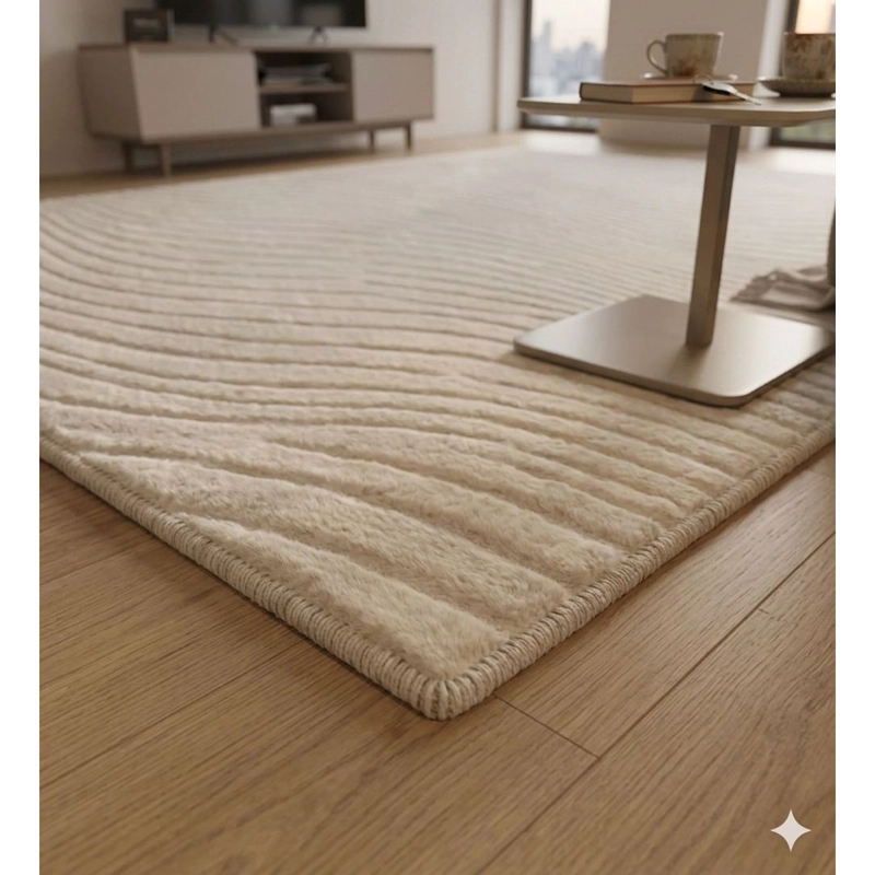 ALFOMBRA JACQUARD 160X200 BEIGE RELIVE MODELO HARVER MODERNA ELAGANTE DECORATIVA 2541 - 2