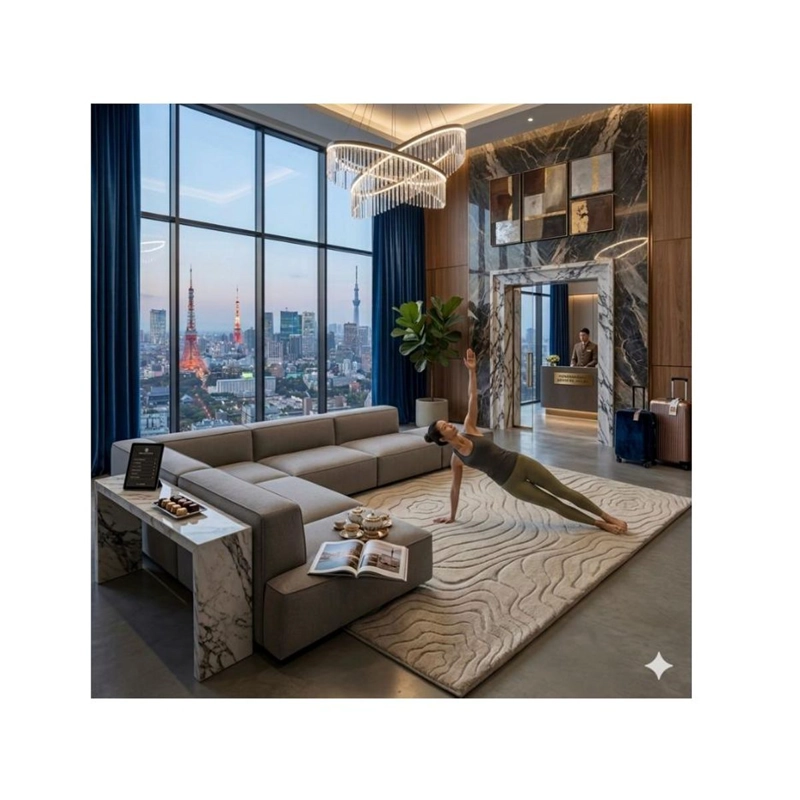 ALFOMBRA JACQUARD 160X200 BEIGE RELIVE MODELO HARVER MODERNA ELAGANTE DECORATIVA  022548 - 2