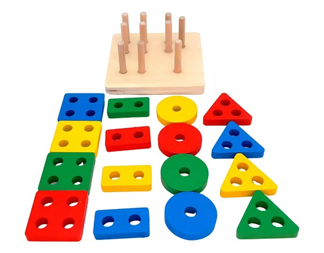 JUGUETE DE ENCAJE CON DIFICULTAD DE MADERA - 1