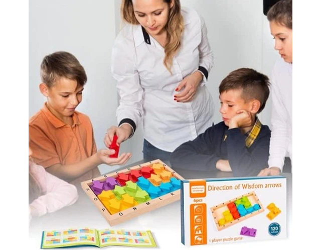ENCAJE PORTATIL DE MADERA PARA NIÑOS ROMPECABEZAS - 1