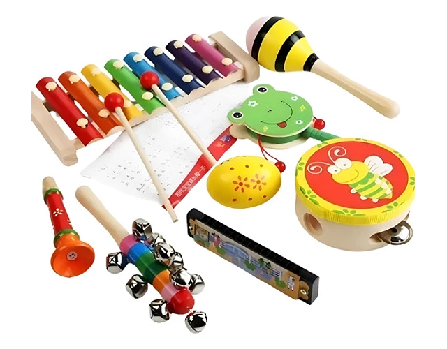 SET DE 8 INSTRUMENTOS MUSICALES DE JUGUETE MADERA - 1