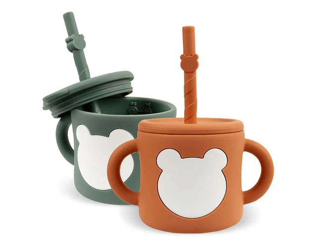 VASO CON BOMBILLA PARA BEBES DE SILICONA - 1