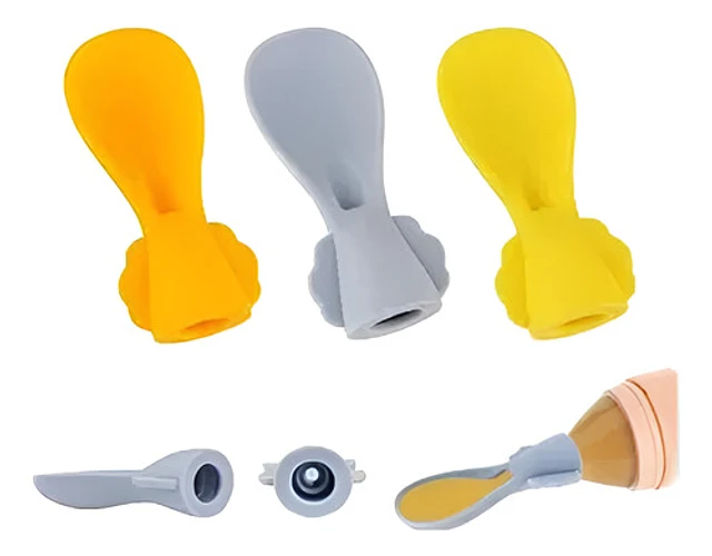 CUCHARA SILICONA DE BOLSAS COMIDA PARA NIÑOS - 1