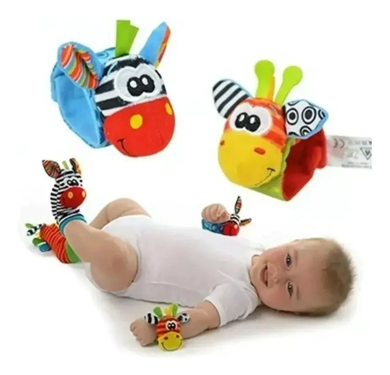 Juguete Sonajero Manos + Pies Bebe Niño Niña Pack 4 Piezas - 1