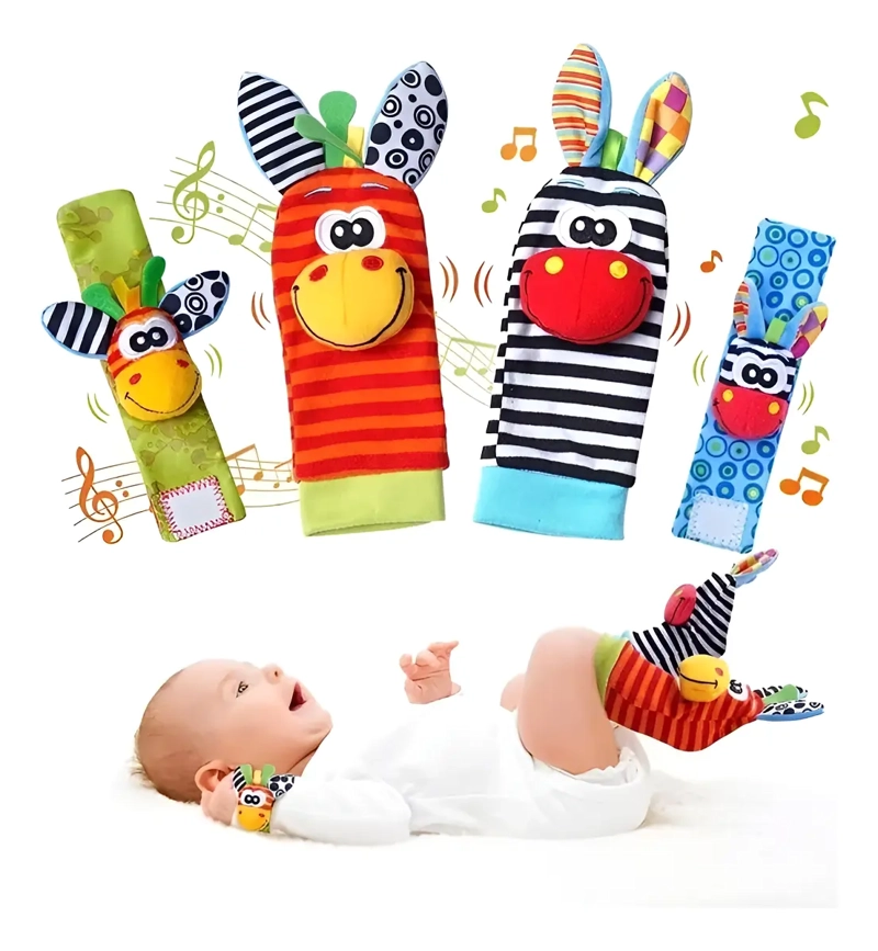 Juguete Sonajero Manos + Pies Bebe Niño Niña Pack 4 Piezas - 2