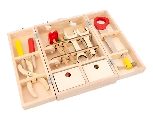 JUGUETE CAJA DE HERRAMIENTA DE MADERA - 1