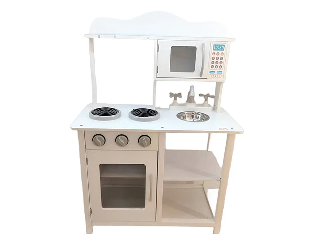 COCINA DE MADERA PARA NIÑOS CON HORNO DE JUGUETE - 1