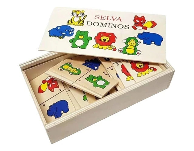 DOMINO MADERA ANIMALES FRUTAS - 1