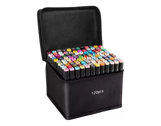 SET X120 PCS PLUMONES DOBLE PUNTA - 1