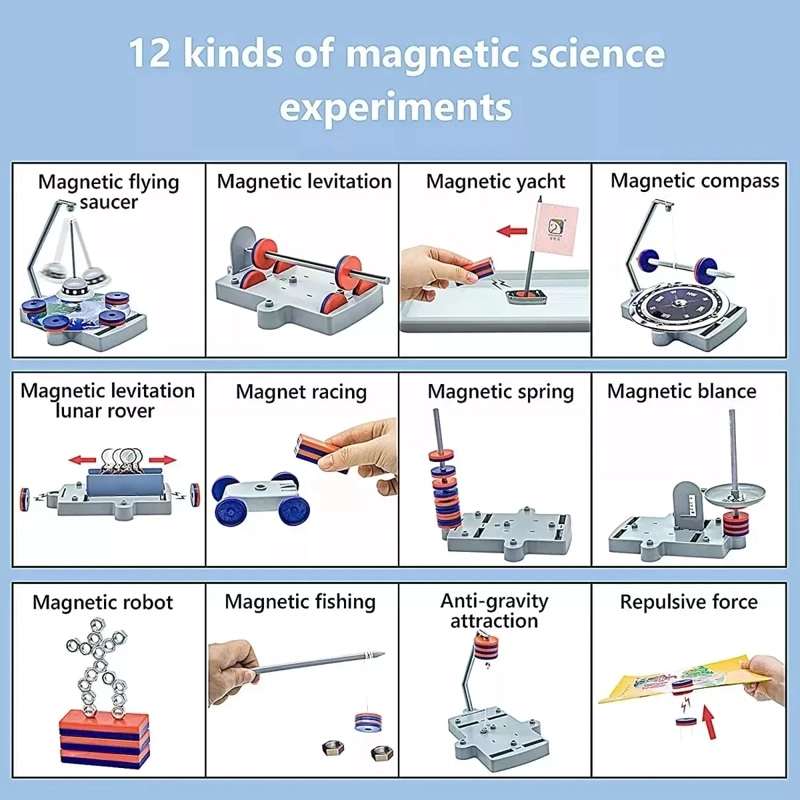JUEGO DIDÁCTICO IMANES EXPERIMENTO CIENCIA 12 EN 1 EDUCATIVO - 2