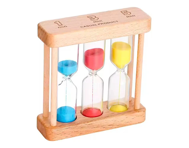 RELOJ DE ARENA COLORES , 3 TIEMPOS PARA NIÑOS - 1