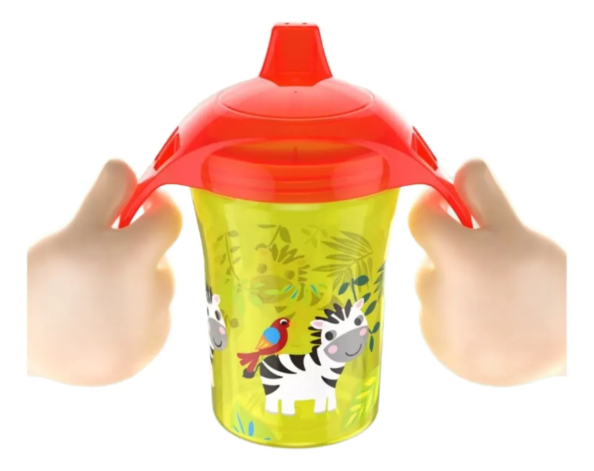 VASOS CON ASAS ANTIDERRAME PARA NIÑOS CON TAPA - 1