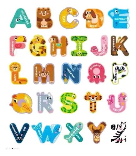 LETRAS DEL ABECEDARIO ANIMALES BEBES COLORES - 1