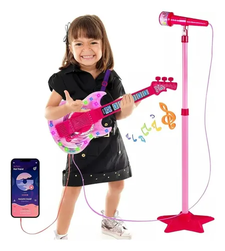 GUITARRA JUGUETE MUSICAL CON MICROFONO KARAOKE PARA NIÑOS - 1