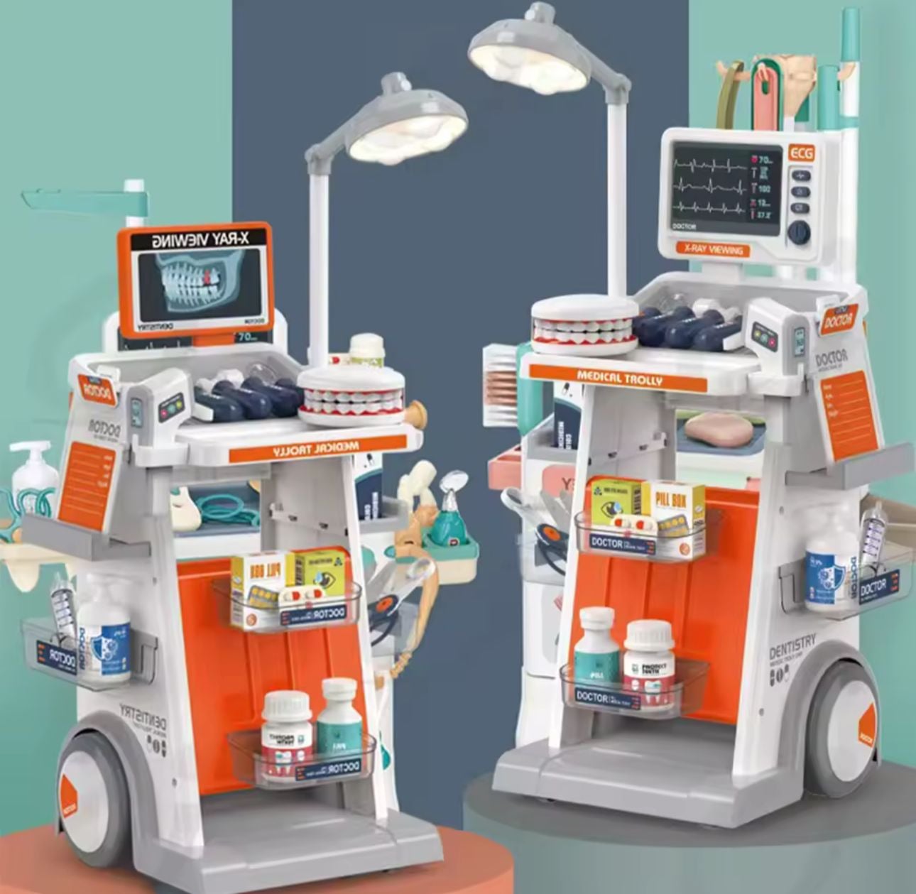SET DE DOCTOR CARRITO DE JUGUETE CON LUZ Y SONIDO CON ACCESORIOS - 1
