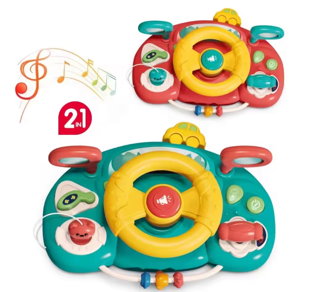 JUGUETE INFANTIL VOLANTE AUTO MUSICAL MULTICOLOR - 1