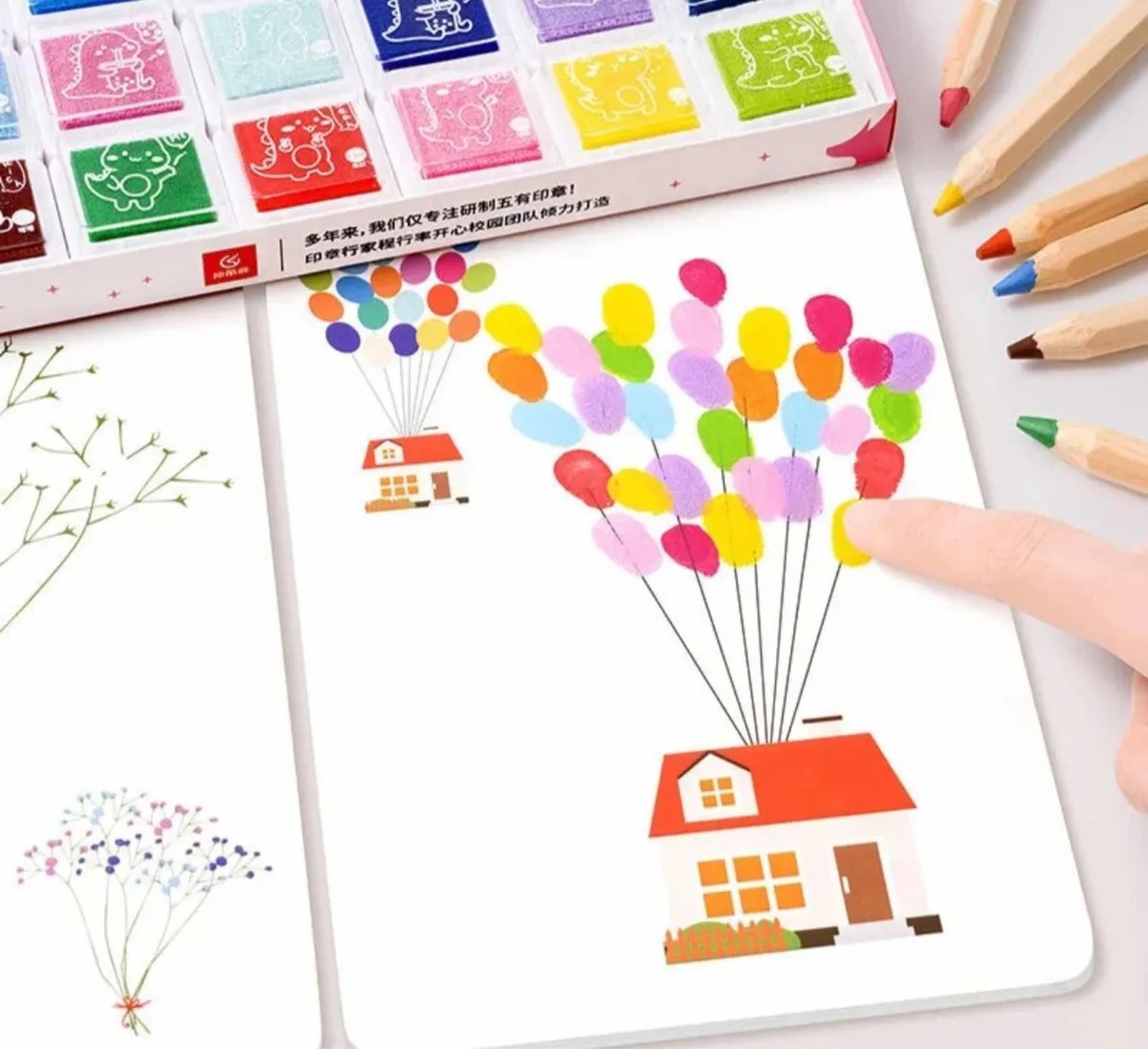 SET PINTURA ARTE PARA NIÑOS KIT PARA PINTA DEDOS 30 PAGINAS - 3