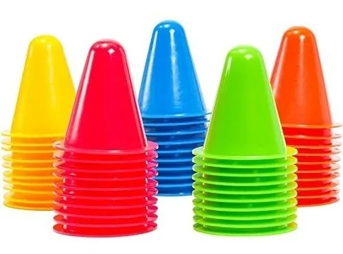 SET MINI CONOS MULTICOLOR 9 CM PARA AGILIDAD Y COORDINACION - 1