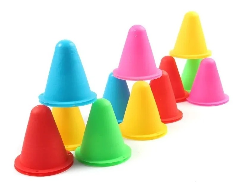 SET MINI CONOS MULTICOLOR 9 CM PARA AGILIDAD Y COORDINACION - 4