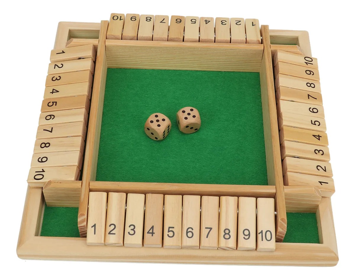 JUEG DE MESA DE MADERA CON DADOS 4 JUGADORES, EDUCATIVO - 1