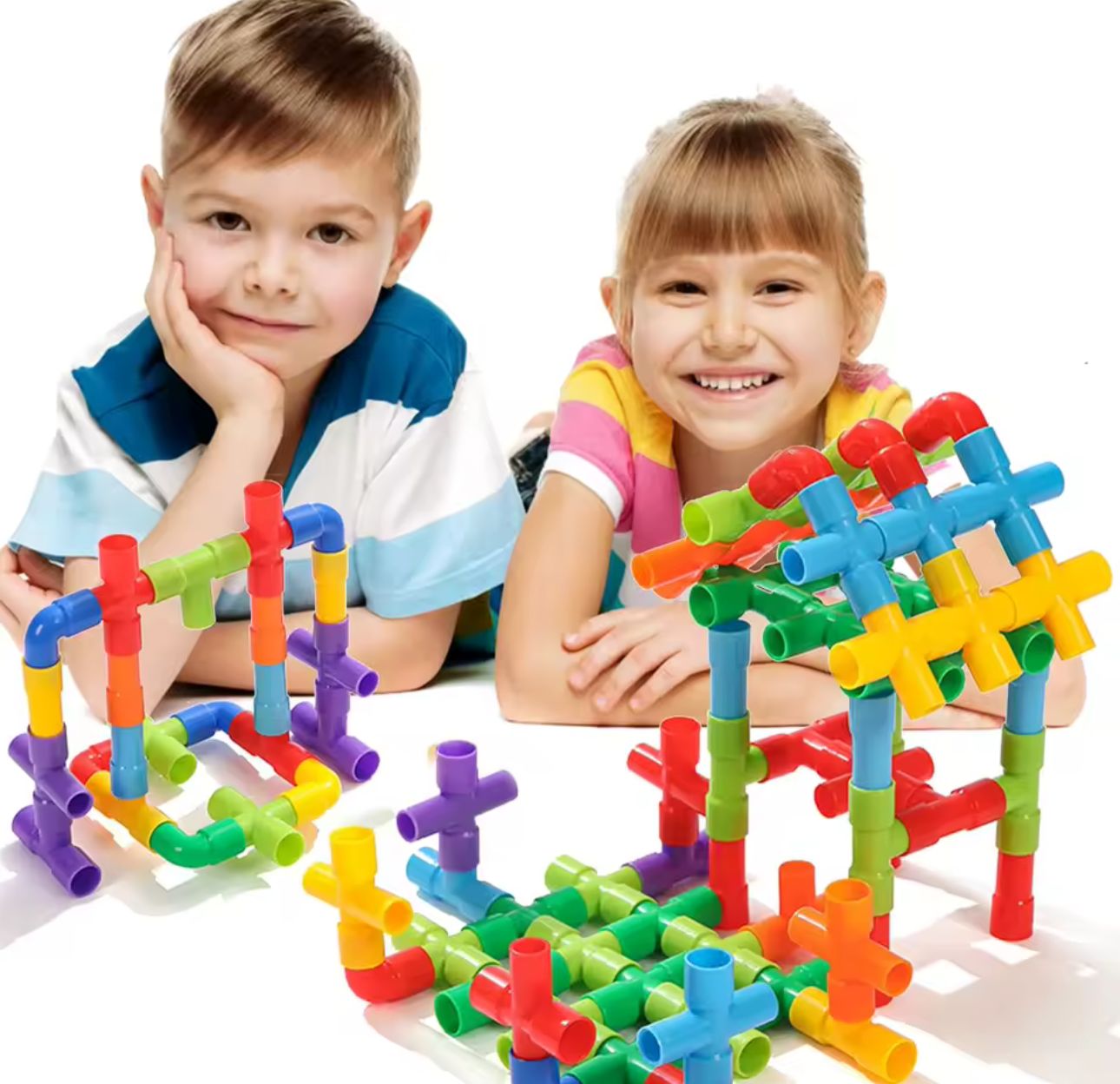 JUEGO DIDACTICO TUBOS CONECTORES DE ENCAJE PARA NIÑOS - 1