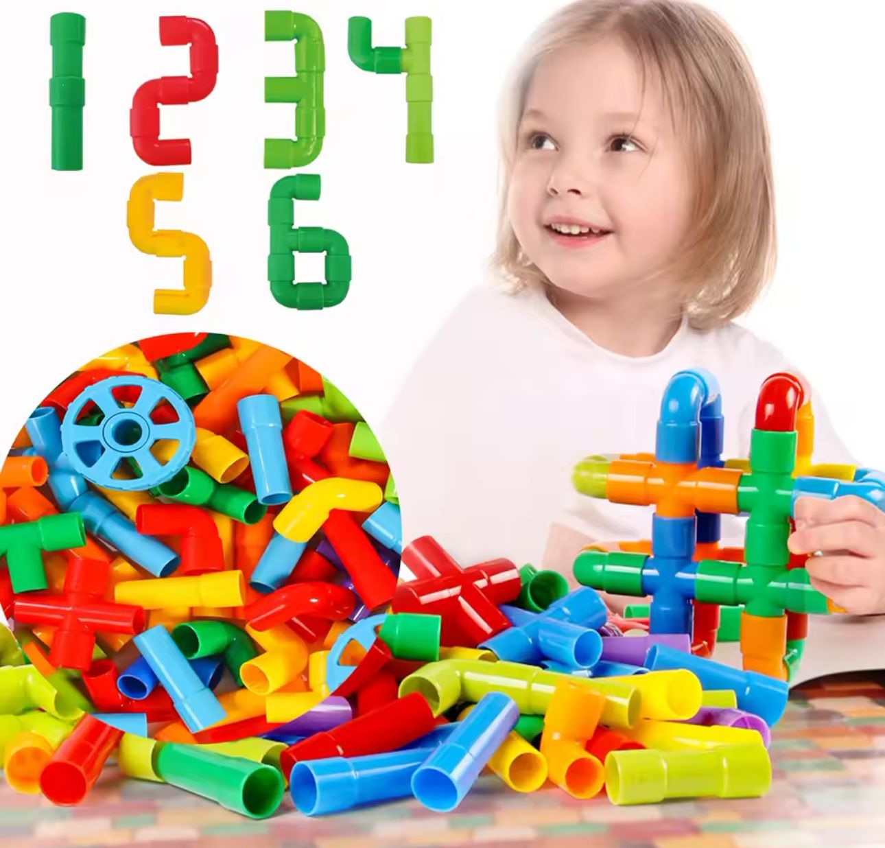 JUEGO DIDACTICO TUBOS CONECTORES DE ENCAJE PARA NIÑOS - 2