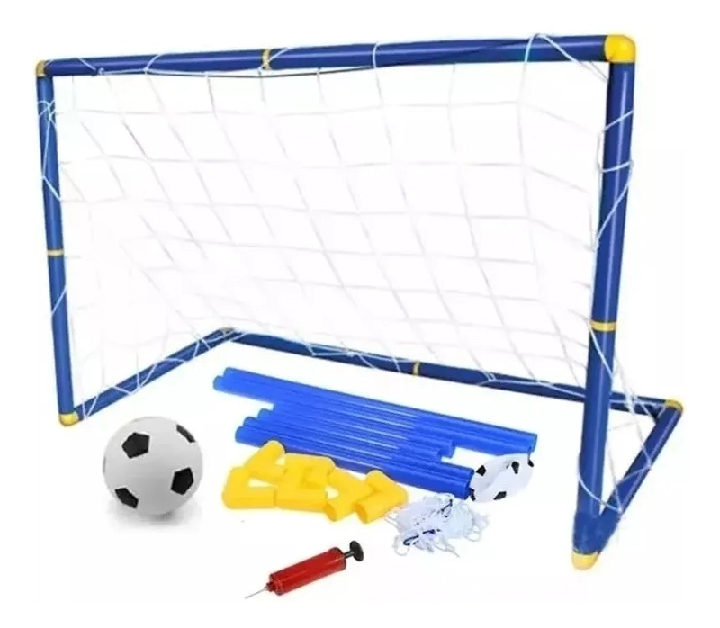 SET 2 ARCOS DE FUTBOL + BALON Y BOMBIN JUEGOS EXTERIOR - 2