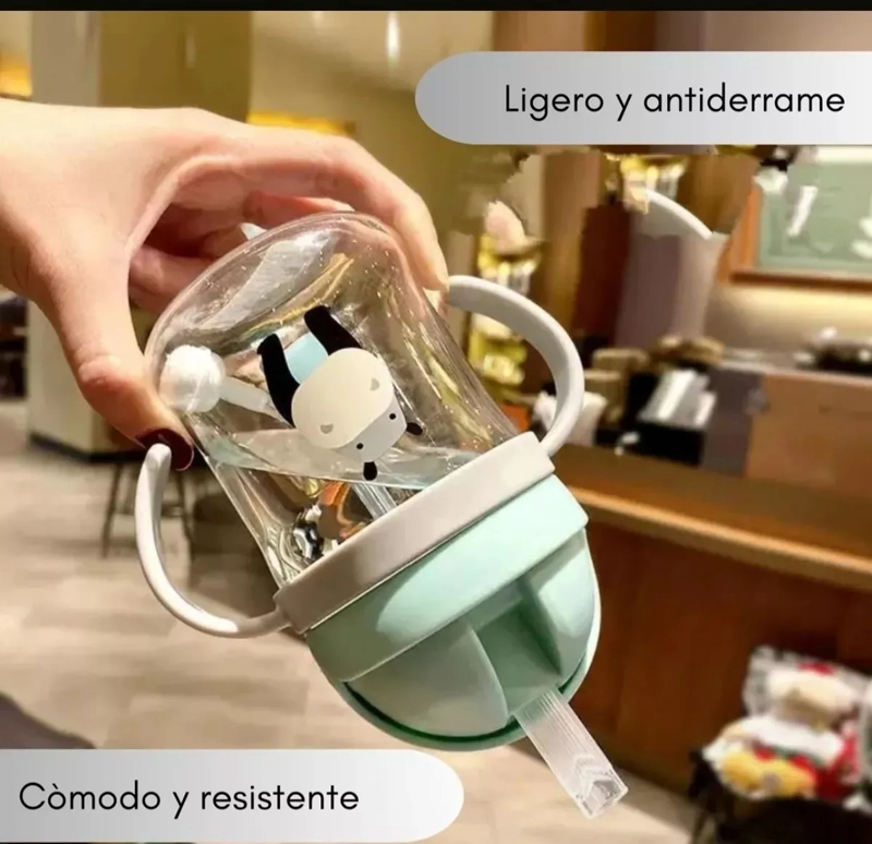 BOTELLA ANTIDERRAME CON BOMBILLA ASAS PARA BEBE - 2