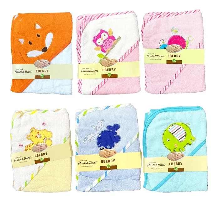 TOALLA PARA BEBE ANIMALES NIÑOS DIVERTIDOS FRANELA - 2