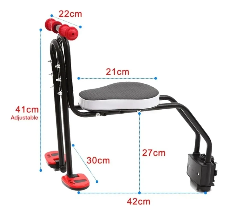 SILLA ASIENTO DELANTERO NIÑOS PORTA BEBE S BICICLETA SOPORTE - 2