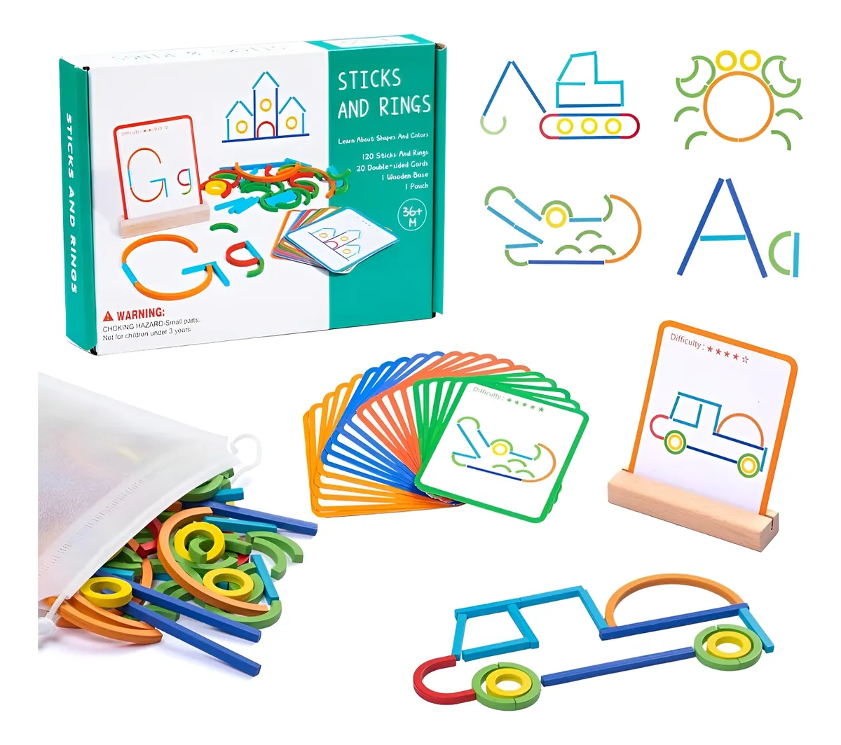 JUEGO DE MOTRICIDAD FINA Y APRENDIZAJE INFANTIL 120 PIEZAS - 1