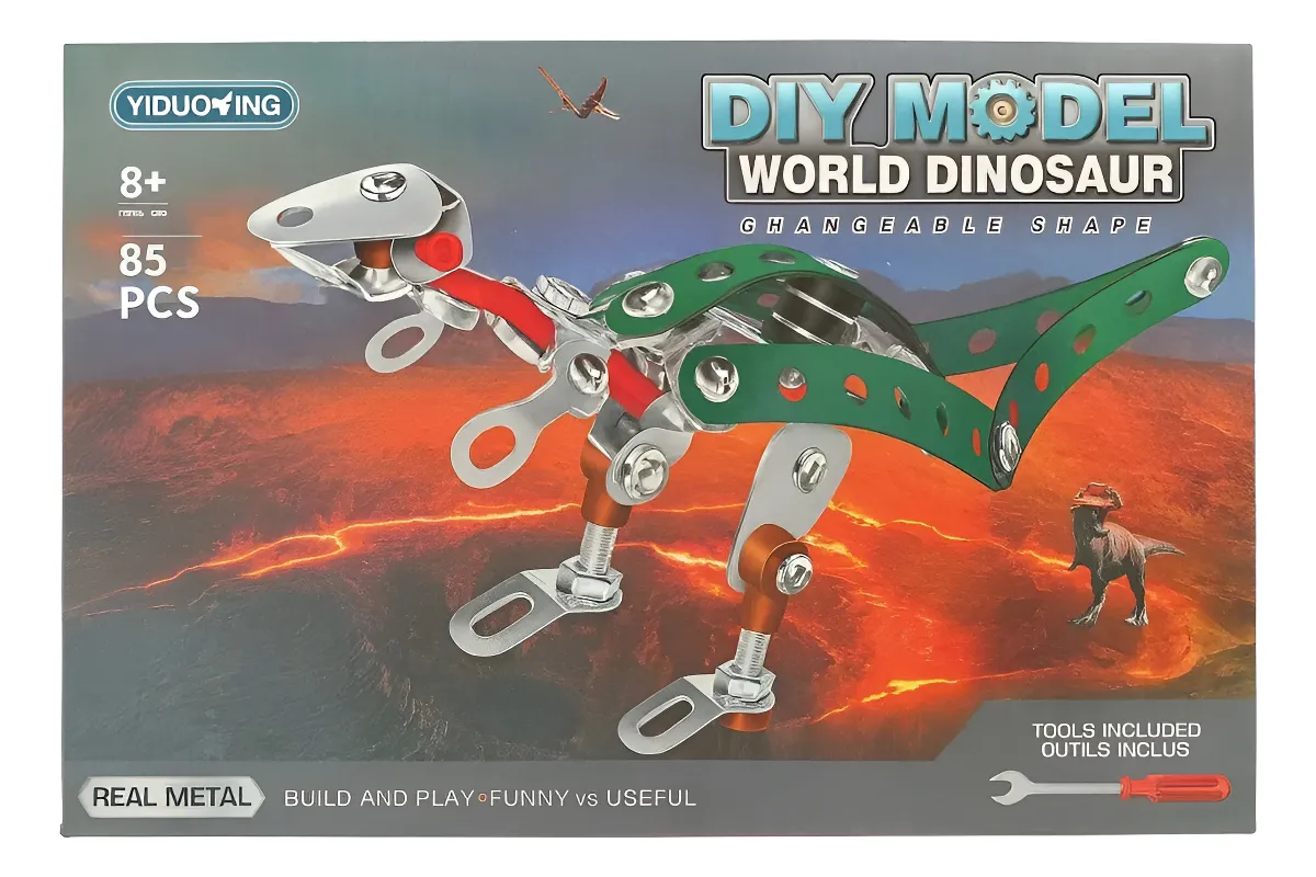 KIT ARMABLE DINOSAURIO METALICO 85 PIEZAS - 1