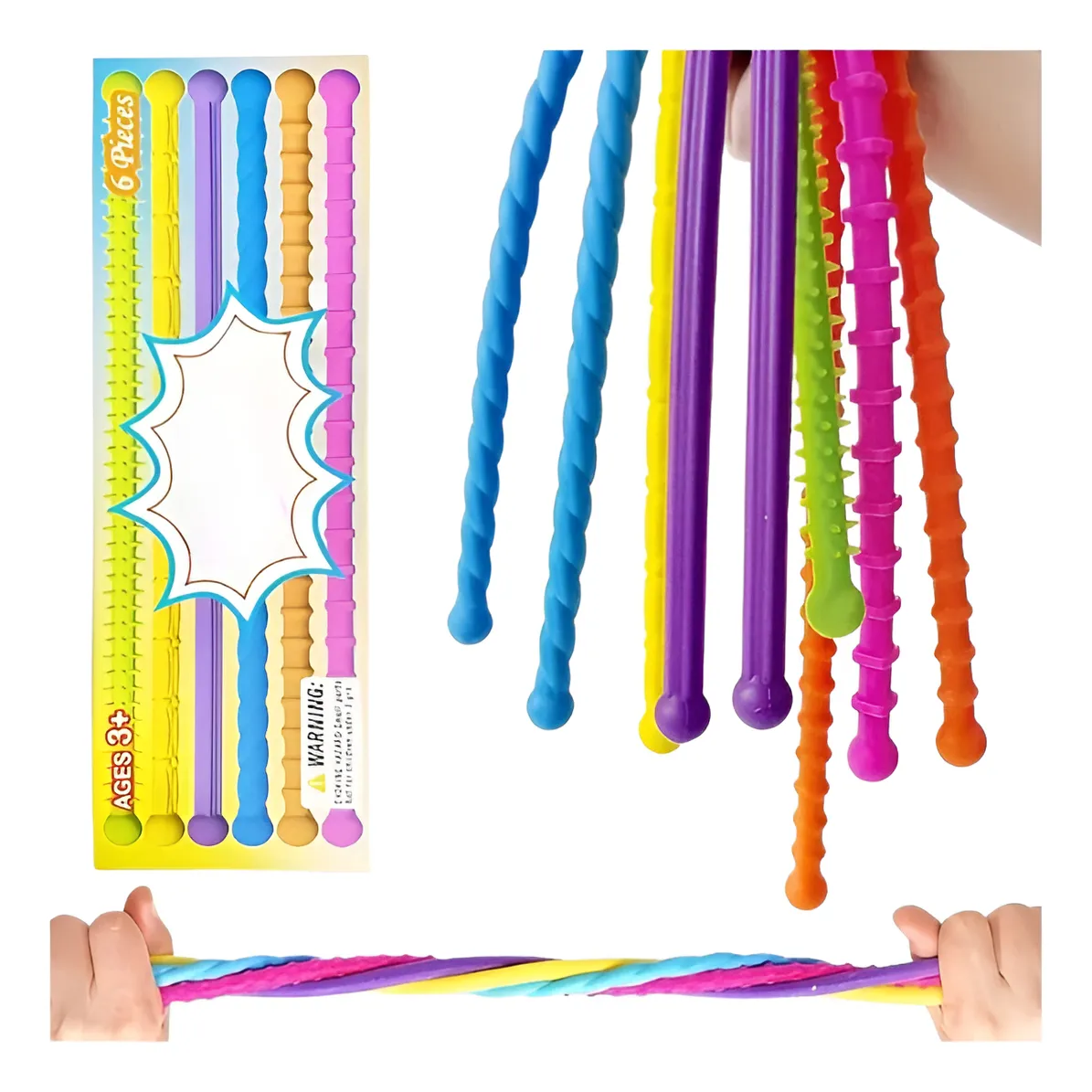 JUEGO 6 VARILLAS ANTIESTRE S TEXTURIZADAS PARA NIÑOS CON TDAH - 1