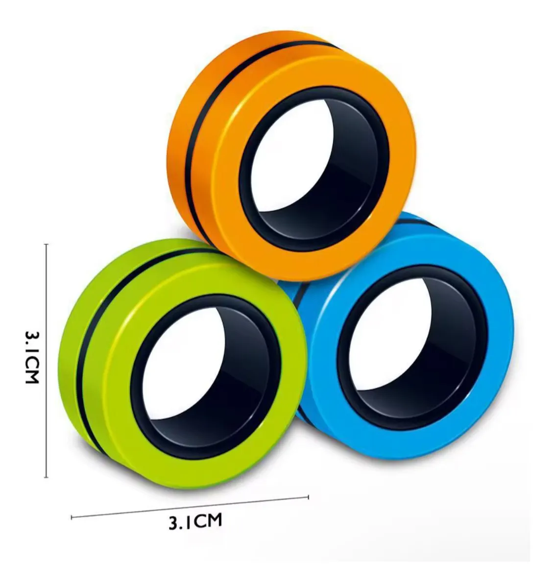 JUGUETE SENSORIAL ANTIESTRE S 3 ANILLOS MAGNE TICOS SPINNER - 2