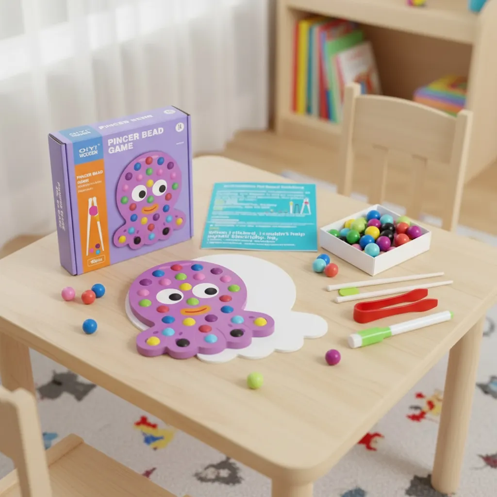 JUEGO MONTESSORI DE MOTRICIDAD FINA CON PINZAS Y BOLAS - 2